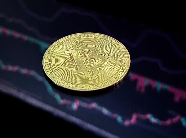 Native Bitcoin coin close-up