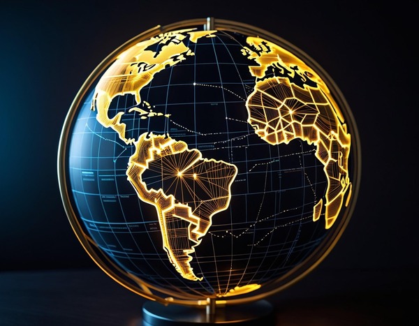 Global blockchain network map